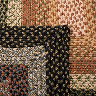Handwoven Braided Blue Square Synthetic Rug, 4' x 4'