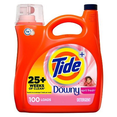 Tide Plus Downy April Fresh High Efficiency Liquid Laundry Detergent - 154 fl oz 