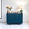 47''Oval Storage Cabinet with 4 Doors,Buffet Sideboard with Storage, Fluted Accent Cabinet with Curvy Edge,Sliding Door,Freestanding Console Credenza - 2 of 4