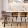 Bekrvio Swivel Counter Height Bar Stools Set of 1/2/3/4,26" Faux Leather Upholstered Bar Stools with Back & Bent Wood Frame for Kitchen Island - 3 of 4