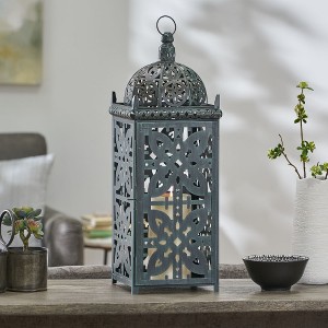 Candle Lantern, Vintage Style Decorative Lantern, 15.5"/23.25"H Hanging Lantern, Lanterns Decorative Outdoor Indoor - 1 of 4
