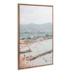 28"x38" Sylvie Beaded Imperia Framed Canvas by Alicia Abla Gold - Kate & Laurel All Things Decor - 1 of 4