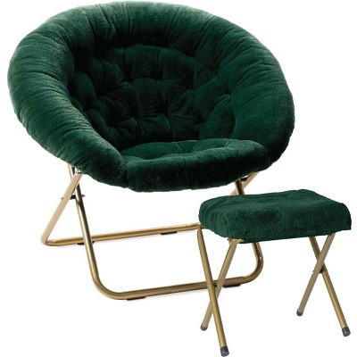Milliard Cozy Faux Fur Saucer Chair X-Large with Footrest