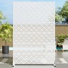 MAYEERTY Copper Coin Type Galvanized Steel Screen Outdoor and Indoor Privacy Screen for Balcony 6 Piece Set White - 2 of 4