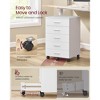 Mobile 5-Drawer File Cabinet - Tool-Free Assembly, Locking Wheels, Printer Stand for Home Office, Cloud White - 2 of 4