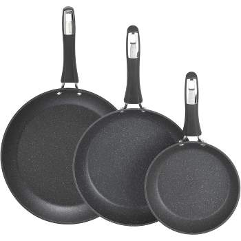 GoodCook Impact Long-Lasting Nonstick Fry Pan Set,Black