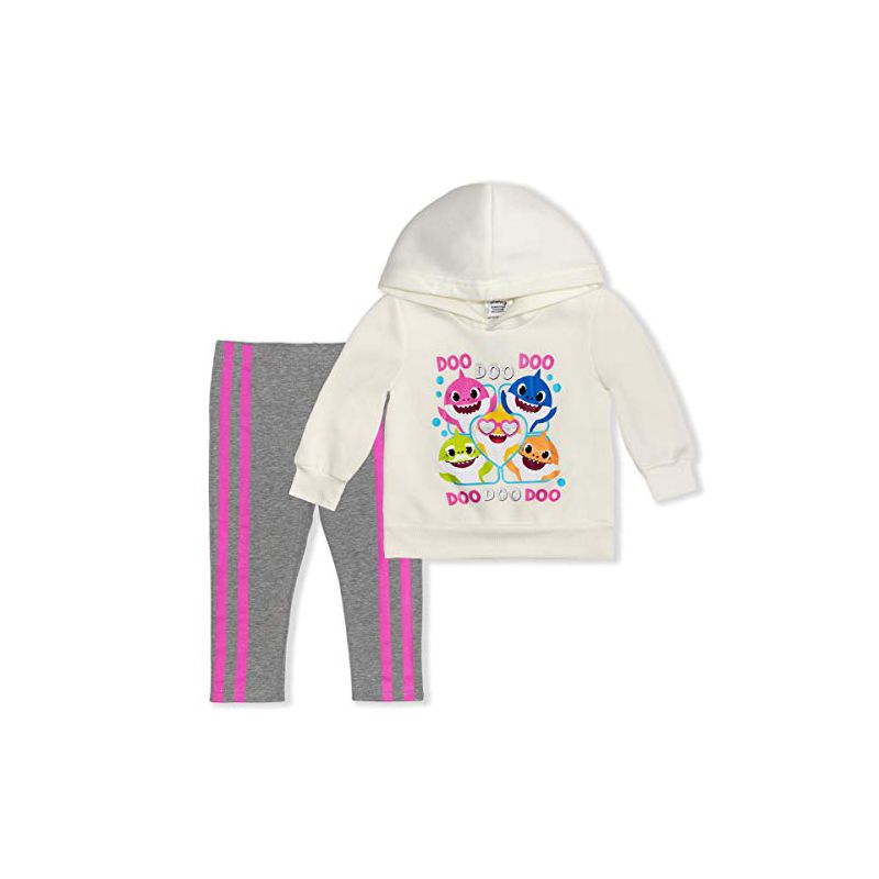 Nickelodeon Girl's 2-Piece Baby Shark Pullover Graphic Hoodie and Legging Pant Set, 1 of 4