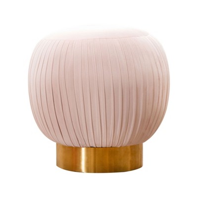 Farrah Velvet Pouf Ottoman Blush - Abbyson Living