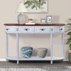 Bella Depot Curved 52" Half Moon Sofa Console Table with 2 Drawers and Open Shelf - 2 of 4