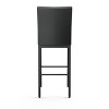 Amisco Perry Upholstered Counter Height Barstool Black: Faux Leather, Steel Frame, 26" Seat Height - 3 of 4