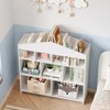 Kids Bookshelf 9-Cubby Toy Storage Organizer, White Wooden Bookcase and Playhouse Cabinet, Toy Shelf for Nursery, Playroom, Boys & Girls Kids Room - 4 of 4