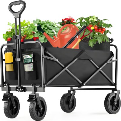 Musment Folding Wagon Heavy Duty,Foldable Utility Cart with Wheels, Camping & Shopping, Heavy Duty Utility Wagon