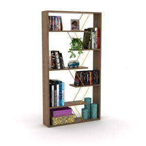 NicBex Geometric Bookcase 4/6/7-Shelf Art Deco Solid Wood Storage Unit Furniture for Office and Living Rooms, Bedroom, Apartment - 1 of 4