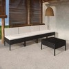 vidaXL Garden Lounge Set Patio Sectional Sofa Couch Outdoor Poly Rattan Black - 2 of 4