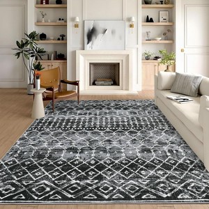Low Pile Runner Rug - Non-Slip Stain Resistant Area Rug, Non-Shedding Throw Floor Cover for Kitchen Entryway Living Room Bedroom - 1 of 4