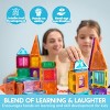 Joyfy 110pcs Magnet Building Tiles, Magnetic Building 3D  Blocks with Vehicle,Construction STEM Learning Toys, Montessori Toy Gift for Kids Boys Girls - 4 of 4