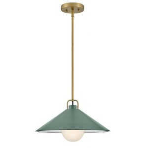 Lark Milo 1 - Light Pendant in  Lacquered Brass/Sage Green - 1 of 4