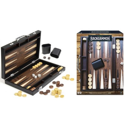 Craftsman Deluxe Wood Backgammon Set with Natural Veneer Finish