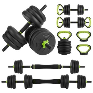 44 Lb Adjustable Dumbbell Set, Free Weights Dumbbells for Home Gym, 4-in-1 Kettlebell, Barbell, Push-Up Handles, Anti-Slip Grip - 1 of 4