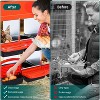Chicken Nesting Box with 6 Compartments – Galvanized Steel Roll-Away Egg Laying Boxes with Lid Cover, Legs, and Easy-Clean Design, Red - 3 of 4