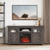 Vynxaria 60" Gray Farmhouse TV Center with Fireplace and Ample Storage - 2 of 4