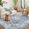 Washable Distressed Floral Print Area Rugs for Bedroom Living Room, Vintage Soft Non Slip Dining Room Carpet - 2 of 4