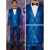 Lars Amadeus Men's Metallic Party Sequin Blazer and Pants Suit Set 2 Pieces - 4 of 4