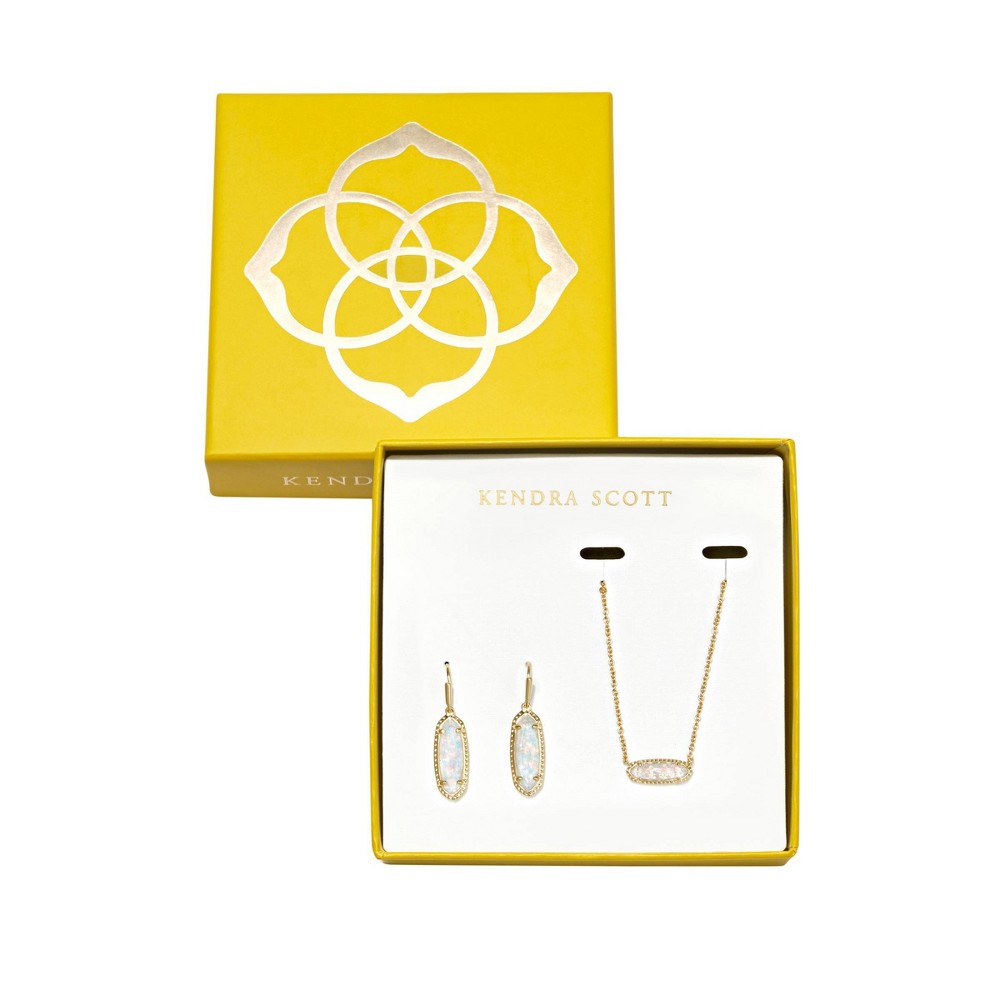 Photos - Pendant / Choker Necklace KENDRA SCOTT Eva Drop Earrings and Pendant Necklace Set 2pc - Gold 