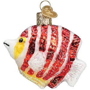 Old World Christmas Blown Glass Ornament for Christmas Tree, Peppermint Angelfish - 1 of 4