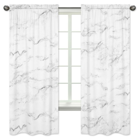 Black White Marble Curtain Panels Sweet Jojo Designs Target