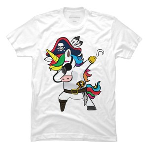 Men's Design By Humans Dabbing Dance Pirate Unicorn Gifts Funny Halloween Costume Gift By lukesstore T-Shirt - 1 of 4