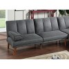 DOMETOUR Blue Grey Polyfiber Adjustable Sofa Living Room Furniture Solid wood Legs Plush Couch - 3 of 4