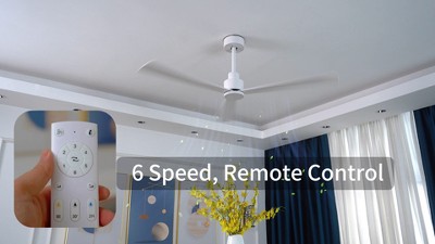 52" Matte White Ceiling Fan with Remote Control and Reversible Blade