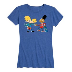 Women's - Hey Arnold! - Arnold and Gerald Skateboard Short Sleeve Graphic T-Shirt - 1 of 4