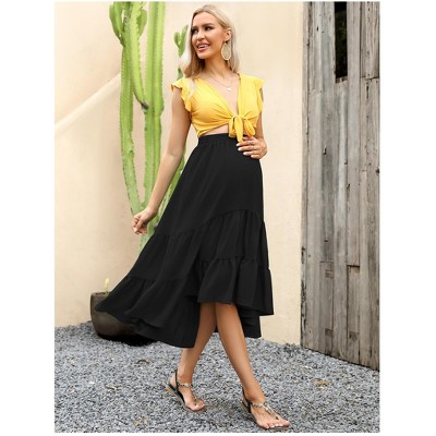 Maternity Dress High Waist Maternity Patchwork Long Skirt