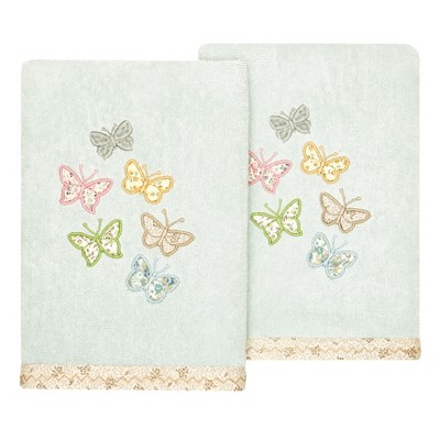 Linum Home Textiles 100% Turkish Cotton MARIPOSA Embellished Towel Set