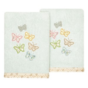 Linum Home Textiles 100% Turkish Cotton MARIPOSA Embellished Towel Set - 1 of 4