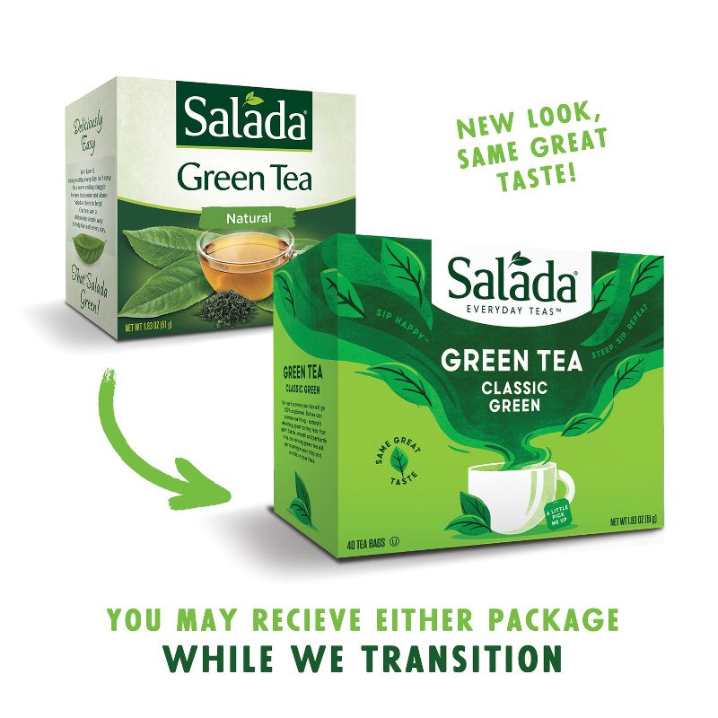 Salada Green Tea Classic Green with 40 Individually Wrapped Tea Bags Per Box (Pack of 6), 4 of 6
