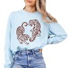 Two Tigers - Women's Garment Dyed Long Sleeve Graphic T-Shirt - 3 of 4