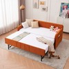 Twin Daybed with Trundle - Upholstered Orange Sofa Sleeper, Wood Slat Support & Space-Saving Design for Small Spaces & Guest Rooms - 3 of 4