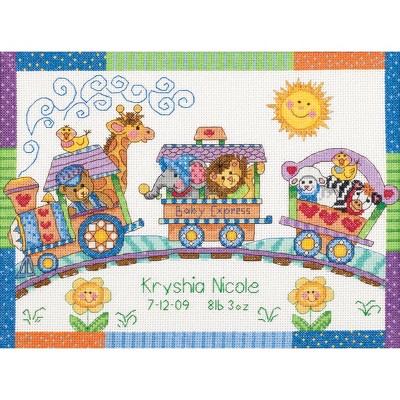 Dimensions Baby Hugs Counted Cross Stitch Kit 12"X9"-Baby Express Birth Record (14 Count)