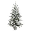 Nearly Natural 6-ft Flocked Long Vermont Pine Tree with 758 Branches and 250 LED Lights in Decorative Planter - image 4 of 4