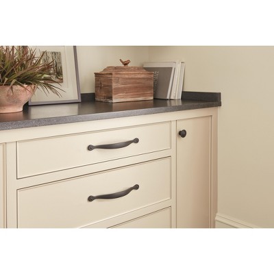 Matte Black 5-1/16 Inch Flat Bar Cabinet Pull
