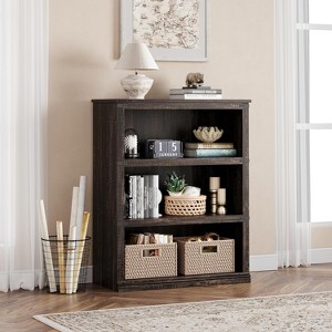 3/5 Tier Farmhouse Bookcase, Rustic Wooden Book Shelf with Storage, Bookshelves for Living Room, Bedroom - 1 of 4