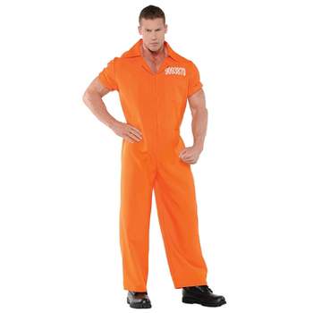 Halloweencostumes.com X Large Men Orange Prison Men's Jumpsuit, White/orange  : Target