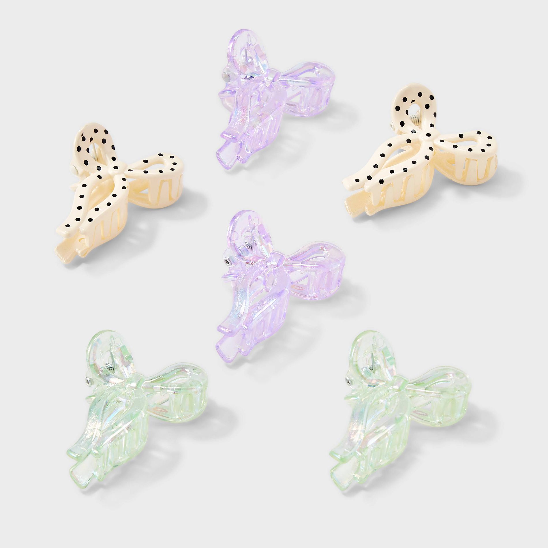 Girls' 6pk Bow Claw Clip Set - art class™