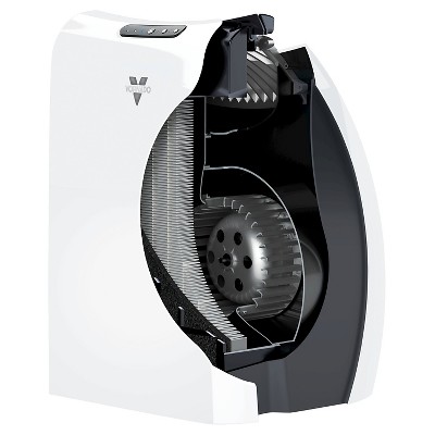 White HEPA and Carbon Filter Console Air Purifier