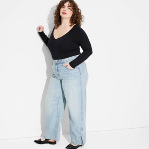 Women's Low-Rise Barrel Jeans - Wild Fable™ - 1 of 3