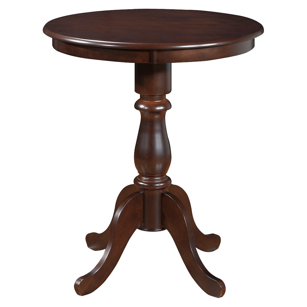 Photos - Garden & Outdoor Decoration Carolina Living 30" Salem Round Pedestal Bar Table Espresso: MDF, Rubberwood, for 2