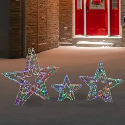 Northlight Set of 3 LED Lighted Color Changing Stars Outdoor Christmas Decorations 23"